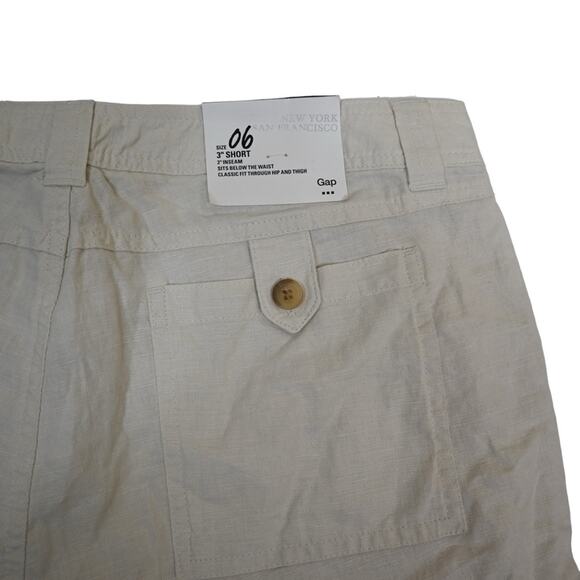 GAP Womens 6 Sun Linen 3" Chino Short NEW - Picture 4 of 11